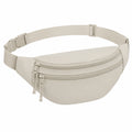 Gürteltasche 28 x 7 x 15 cm aus Kunstleder in Beige mit drei Reißverschlussfächern