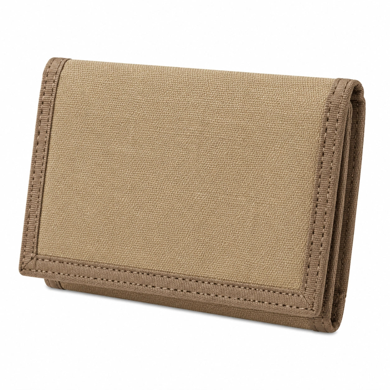 Geldbörse 12 x 9 x 2 cm aus Textilgewebe in Khaki mit Faltverschluss