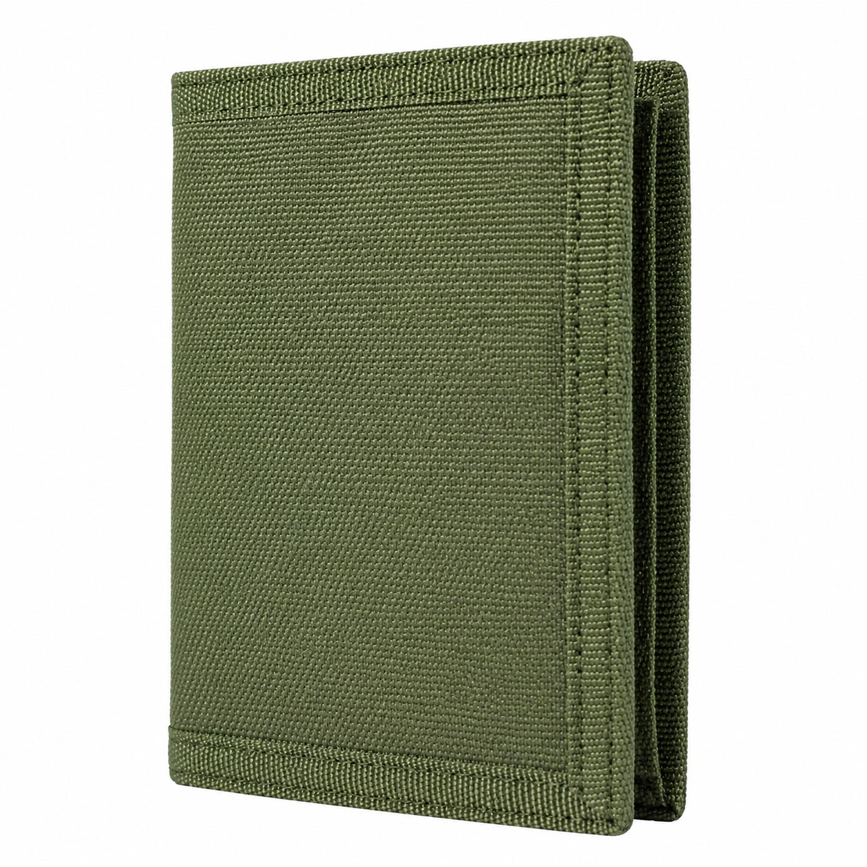 Geldbörse 12 x 9 x 2 cm aus Textilgewebe olivgrün faltbar für Karten und Bargeld