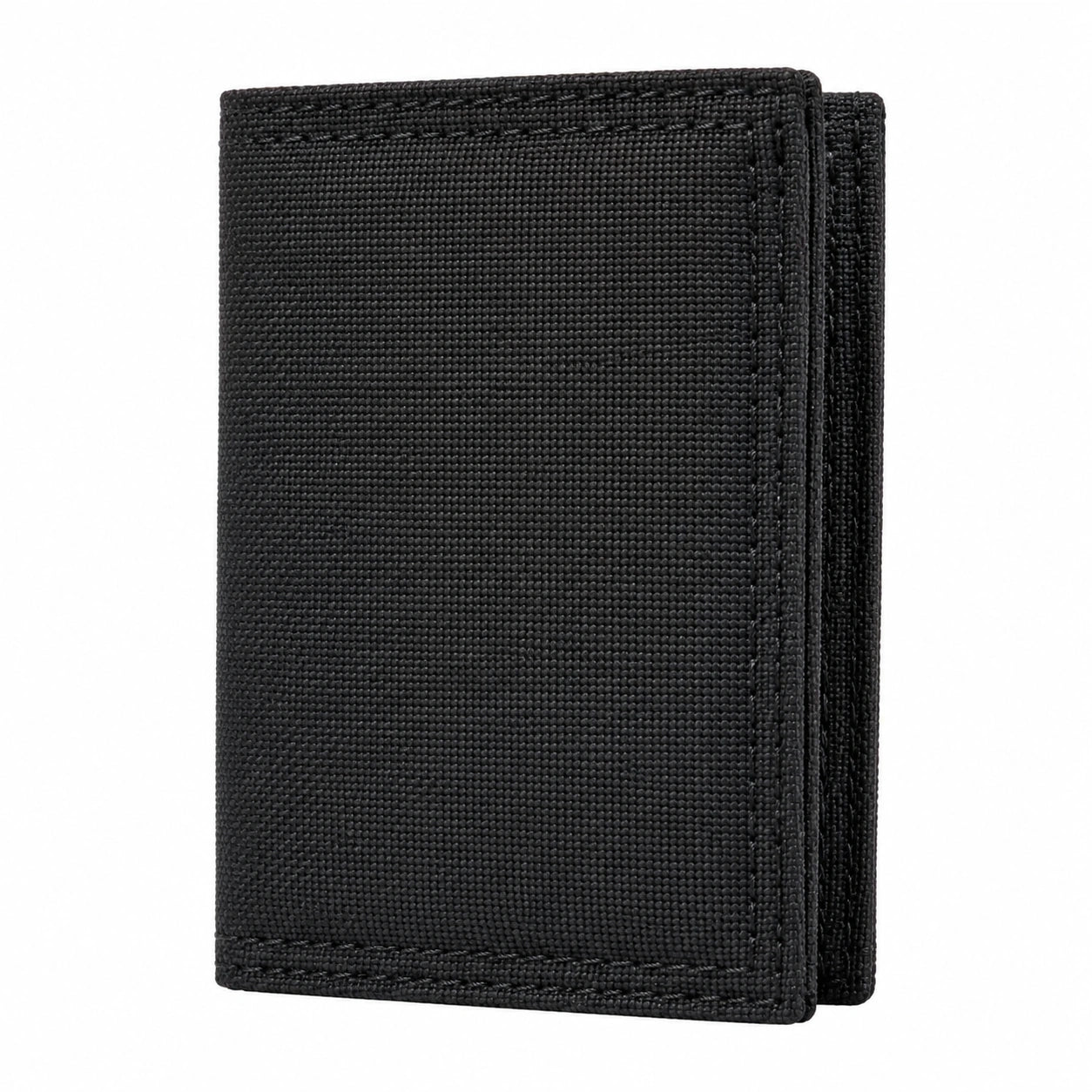Brieftasche 12 x 9 x 2 cm aus schwarzem Textilgewebe im kompakten Faltformat