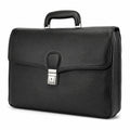 Aktentasche 40 x 10 x 30 cm aus Kunstleder Schwarz für Büro Klassisch mit Tragegriff