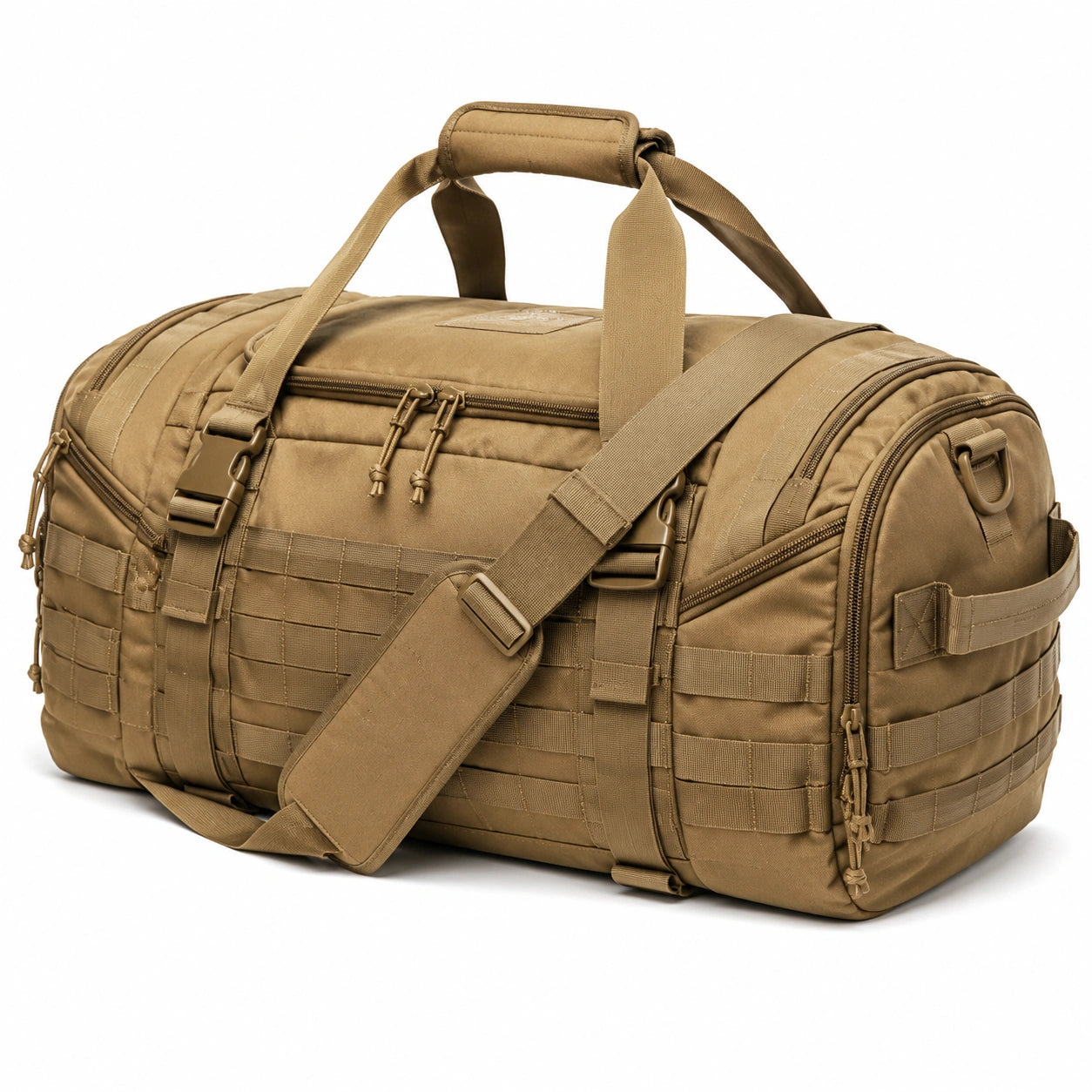 Reisetasche 55 x 30 x 30 cm aus Textil in Khaki mit Mehrfachfächern und Schultergurt