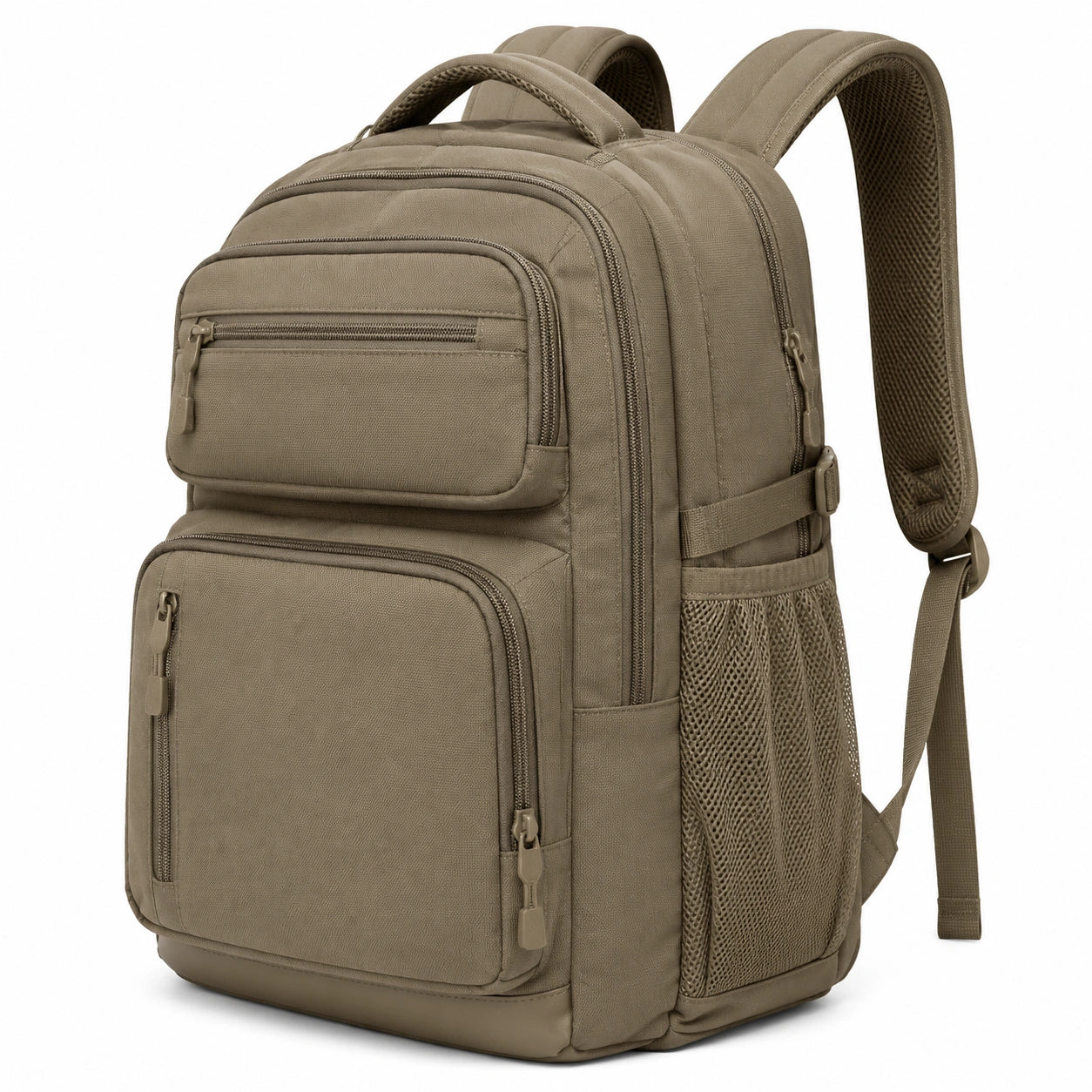 Rucksack 32 × 20 × 45 cm aus Textil in Khaki mit Mehrfachfächern