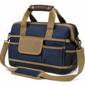 Werkzeugtasche 40 x 15 x 30 cm aus Textilgewebe Blau Beige mit Schultergurt